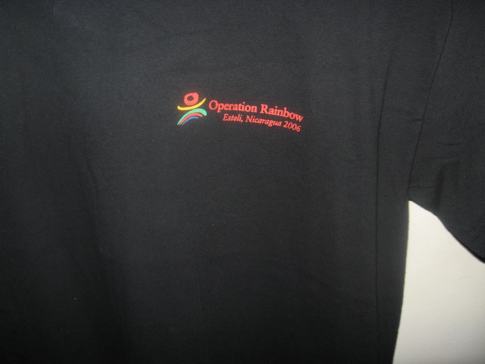 Camiseta negra grande Operation Rainbow Medical Missions 2006 Esteli Nicaragua mapa Foto 2 de 4