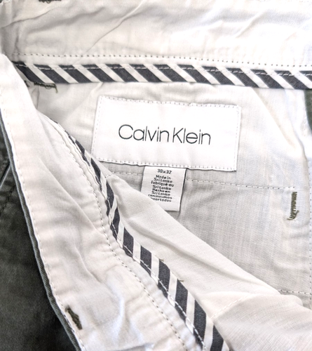 Calvin Klein Men's Chino Pants 30x32 Stretch chino Slim Fit Pants Olive Green - Picture 7 of 11