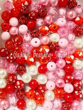 100 Pcs 12mm Valentine Mixed Acrylic Beads - Bubblegum Beads - Chunky Bead 1201