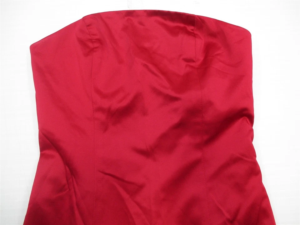 Nuevo Vestido Vaina MERONA Para Mujer Talla 2 Sin Tirantes Formal Clásico Rojo Sedoso Foto 2 de 4