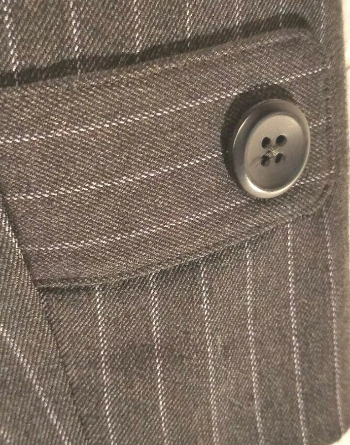 Chaqueta Traje Rafaella (6) Gris con Rayas Púrpura Poliéster Sin Forro Tres Botones Foto 2 de 4