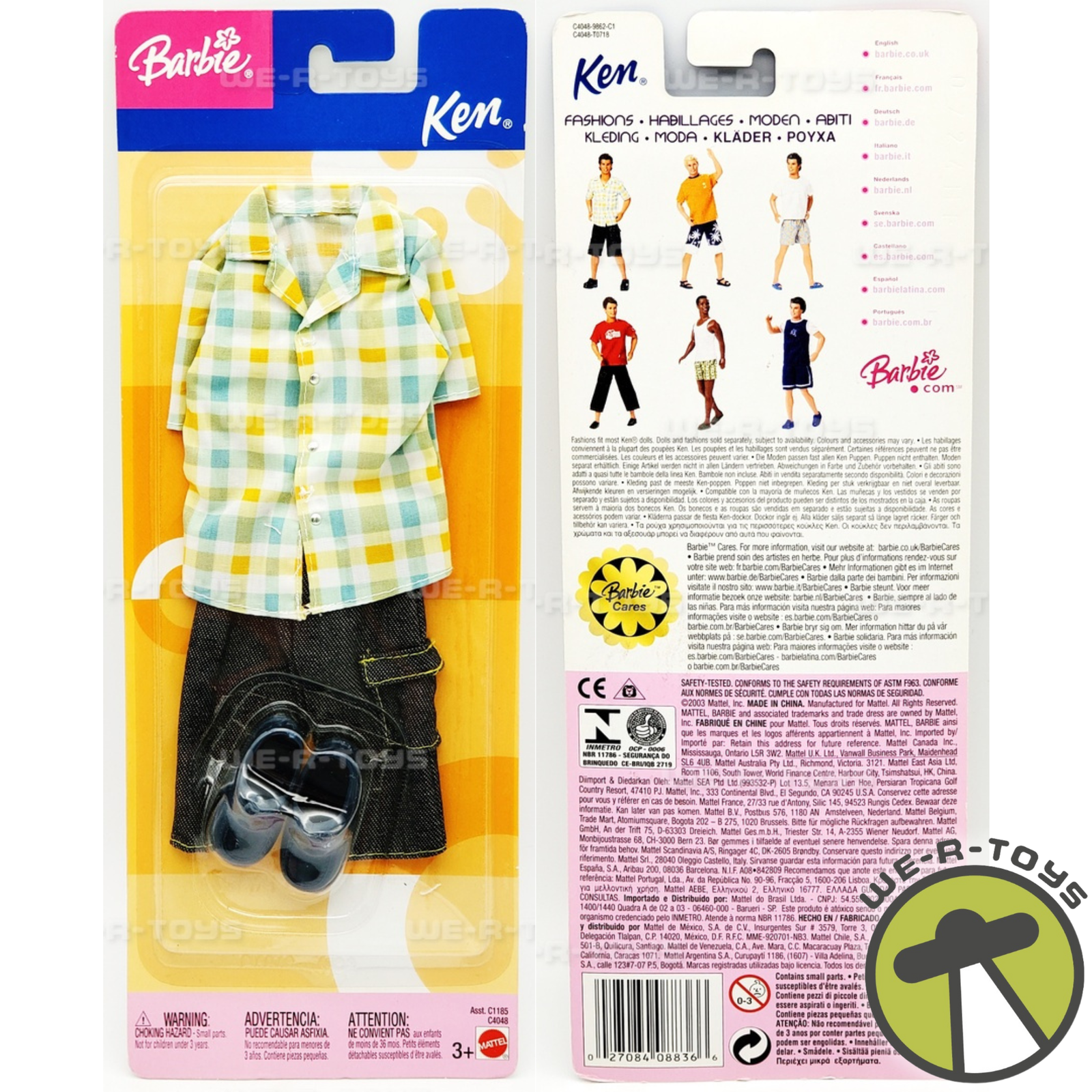 Roupinha Ken da Barbie Roupas e Acessórios - Jaqueta Xadrez e Shorts Jeans  - Pack Mattel