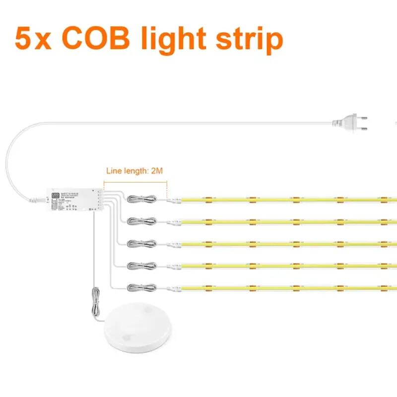 Under Collection Display COB LED Strip Light Bookcase Wardrobe