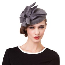 Elegant Wedding Dress Fedoras Wool Felt Fascinator Cocktail Pillbox Hat Church