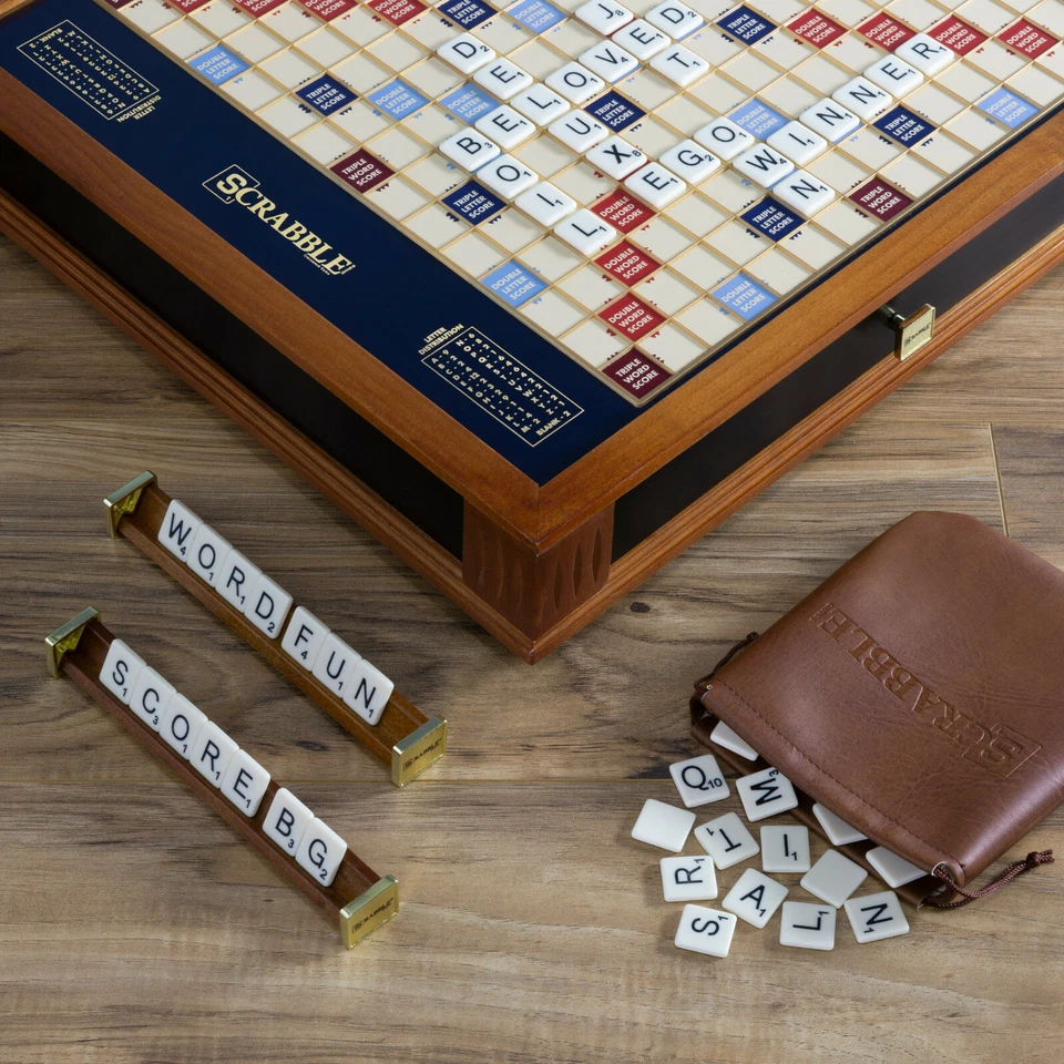 Scrabble Trophy Luxury Edition w/ Rotating Wooden Game Board by WS Game Company - Image 3 of 4