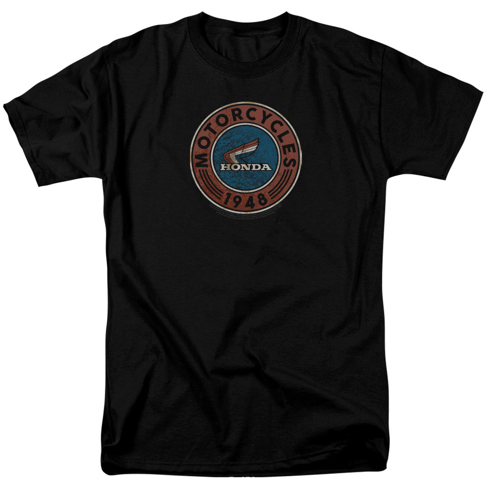 Tシャツ・カットソー HONDA MOTORCYCLE Logo Artwork Tshirt Black Honda Mens T-Shirt 1948 Vintage Motorcycle Oil Black Tee | eBay