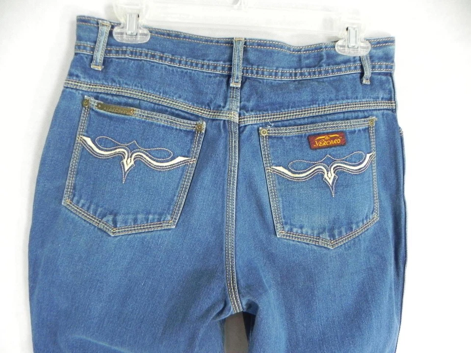 De Colección Años 80 M.VERCARO Algodón Denim Azul JEANS 30x31 Diseñador Cintura Alta Recto a37 Foto 2 de 4