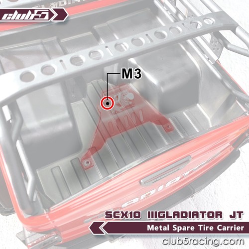 Metal Spare Tire Carrier for Axial SCX10 III JT Gladiator - Picture 6 of 11