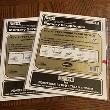 Lot of 2 Pioneer Black Memory Book Refill 10 Pages 5 Sheets RB-85 Top Loading