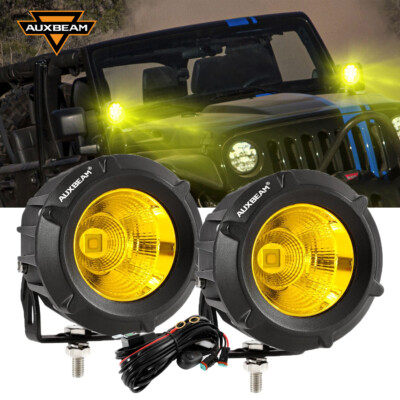 AUXBEAM 2pcs 3.5'' LED Work Light Combo Amber Driving Fog Lamp Offroad 4WD Truck