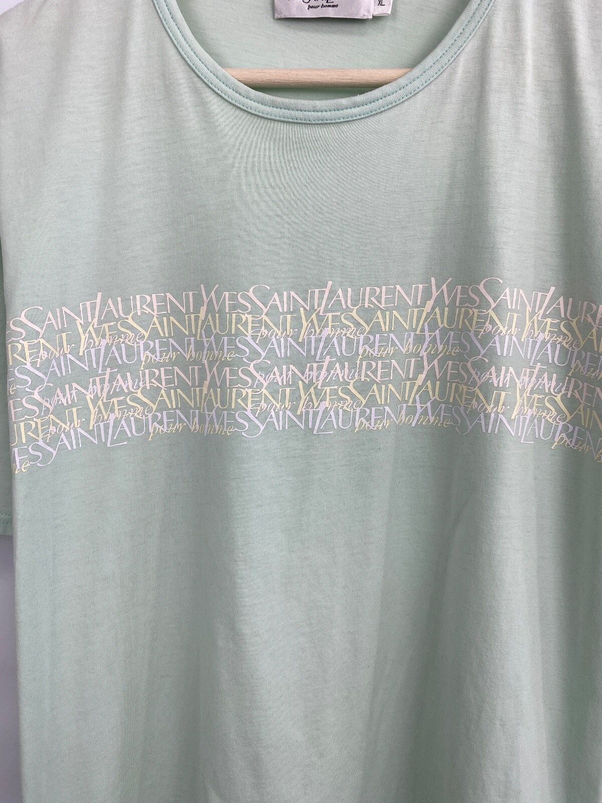 T shirt vintage anni '90 Yves Saint Laurent YSL rara retrò Y2K taglia XL colore verde
