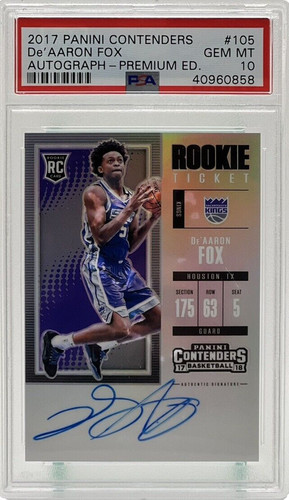 DE'Aaron Fox [Autograph Premium Edition] #105 2017 Panini Contenders card