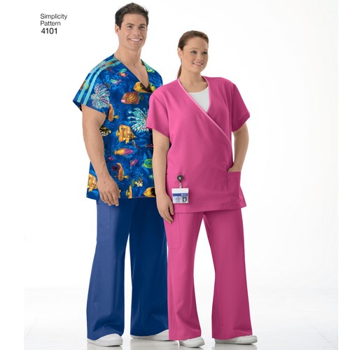 SIMPLICITY 4101 WOMEN & MEN'S PLUS SIZE SCRUBS Sewing Pattern Sizes S - XXXL - Picture 5 of 6