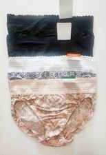 4 Warner's Lace Hi Cut Panty 5109 Multi Sz 7/L - NWT