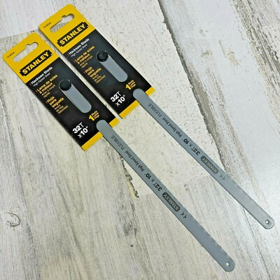 #ad 2 Pack Stanley 15 802A Hacksaw Blade 32T X 10 INCH High Speed Steel Flexible $11.69