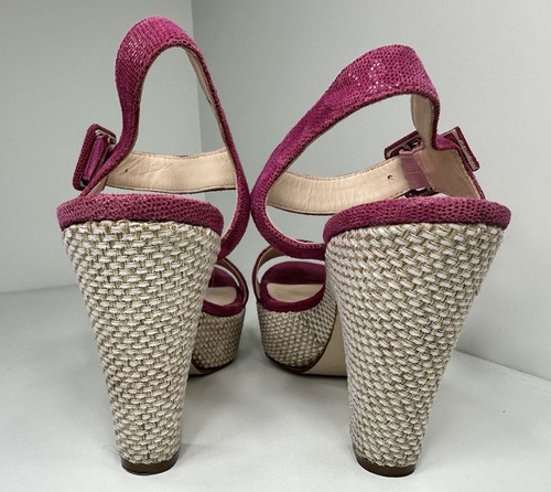 Sacha London Elmira Pink Leather Platform Heels Size 6.5 Platform 1.5”, Heel 4” - Picture 7 of 11