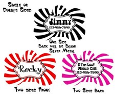Pet ID Tag Starburst Personalized Custom Double Sided Pet Tag w/name & number