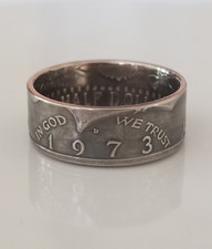 United State Items  1973 JFK Half Dollar Coin Ring  Coin Ring  Coin Jewelry