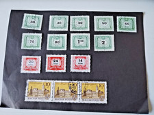 12 TIMBRES TAXES➕1 BANDE DE 3 TIMBRES OBLITÉRÉS ÉMIS PAR LA HONGRIE 1953/58/74