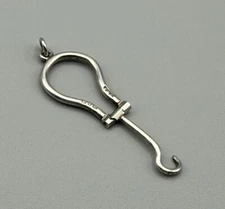 Victorian 1890 Hallmarked Sterling Silver Mini Folding Chatelaine Button Hook