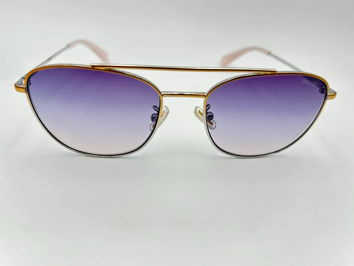 Coach HC7127 Aviator Sunglasses Gold Frame Blue Purple Gradient Women Brand New Coach HC7127 C6177 - Aviator Gold Frame Prescription  main image 4
