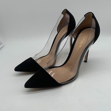 Gianvito Rossi Plexi suede pumps shoes 40 7 VGC RRP £650 stilettos heels black