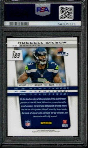 PSA 10 - 2013 Panini Prizm #189 Russell Wilson Seattle Seahawks - Picture 2 of 3
