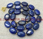Oval Gemstone Beads Necklace 18' Natural 13x18mm Blue Lapis lazuli