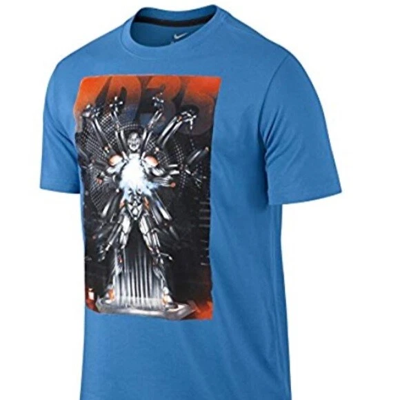 NIKE KD Men's Kid KLUTCH Short Sleeve T-Shirt BLUE Apparel Size LARGE