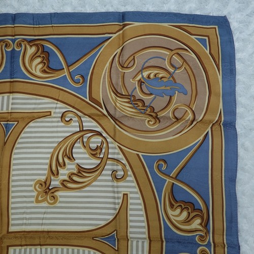 BASILE Blue Jacquard Silk Scarf Scarves 33.5" X 34.5" O997 - Picture 3 of 15