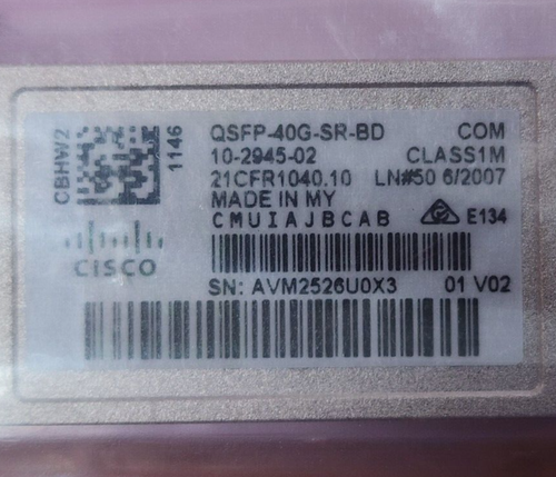 Cisco QSFP-40G-SR-BD 40GBASE-SR-BIDI QSFP Duplex MMF Optical Transceiver Module - Picture 2 of 4