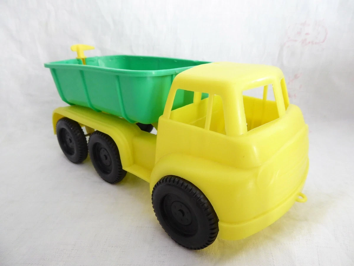 RARE JOUET DE BAZAR CAMION BENNE / DUMP TRUCK PLASTIQUE SOUFFLE PLASTIC TOY  TOP