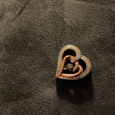 Kay Jewelers 925 SS 10k Herz Diamant Rosegold Anhänger Halskette