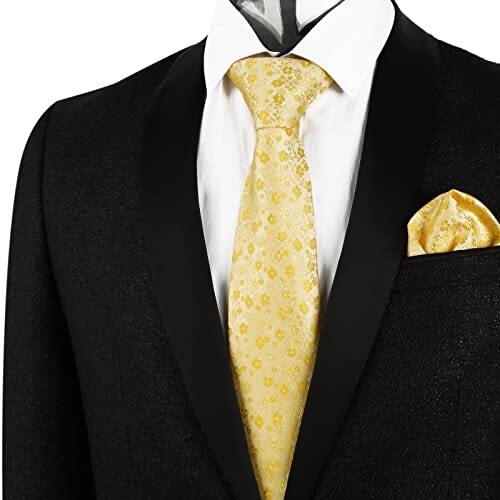 Alizeal Men's Gradient Wave Pattern Tie & Pocket Square Set - 3.15" Wide, Casual Color Clash Style