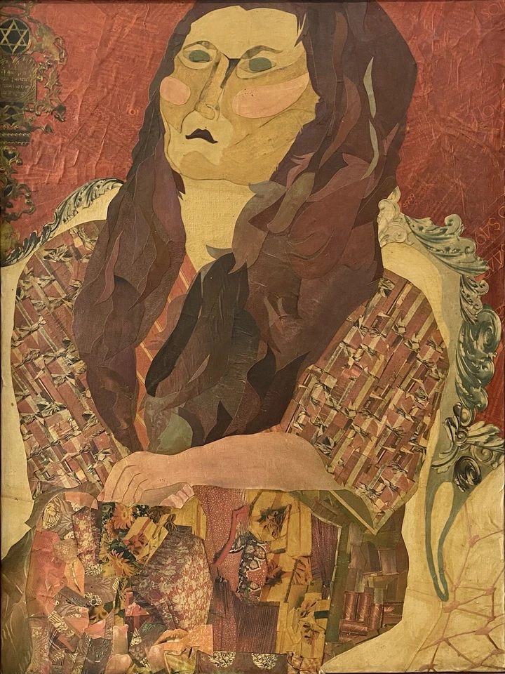 🔥 复古现代犹太印象派女性肖像拼贴画,20 世纪 60 年代 — 第 3/4 张图片