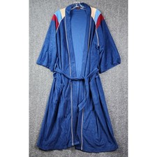 King of the Robe Robe Mens One Size Blue Vintage Colorblock Long Sleeve Belted