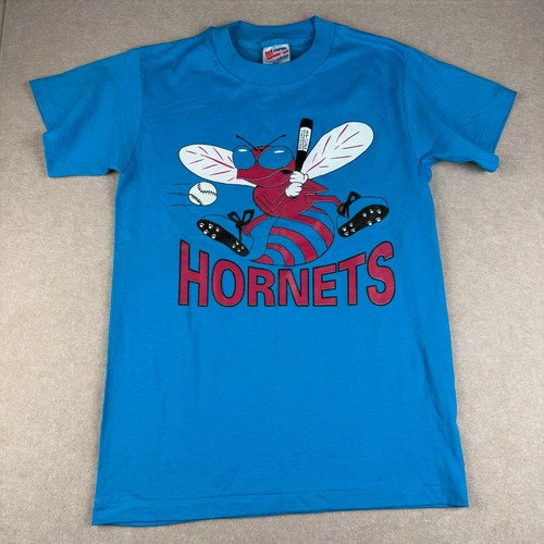 Hanes, Vintage Hanes Shirt Mens S Blue Hornets Baseball Graphic USA Single Stitch