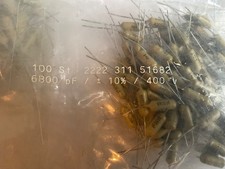 100 x 6800pf 400volt Mullard Mustard caps NOS all B6p batch number s