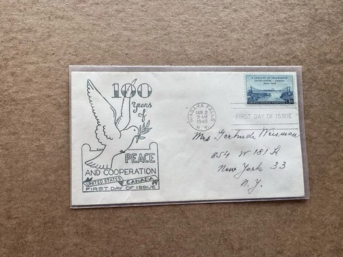 US 1948 FDC +US-CANADA Friendship Centennial #961 +Peace and Cooperation C
