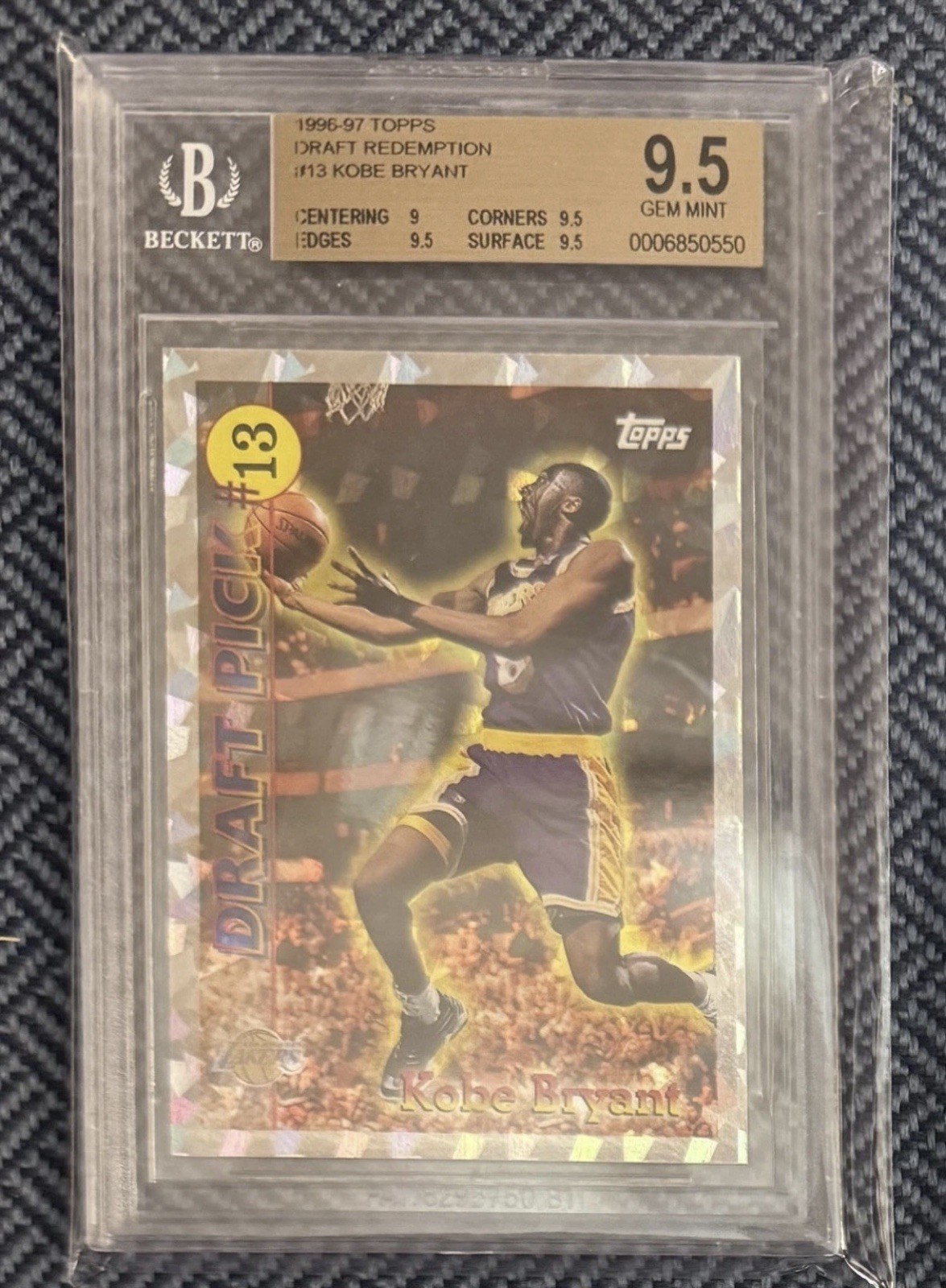 Kobe Bryant 1996 Topps #DP13 Draft Redemption Price Guide - Sports