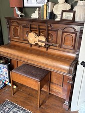 Vintage Barratt & Robinson London Upright Piano – Beautiful Antique Cabinet