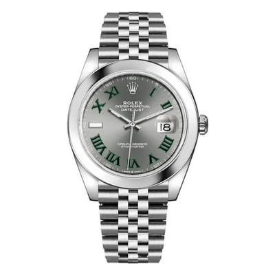 Rolex Datejust 126300-0014 41MM Wimbledon Roman Dial Jubilee Bracelet Stainle...