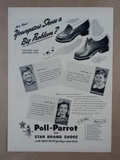 1940s POLL PARROT Star Brand Youngsters Shoes Plain WWII Vintage Poster Print Ad