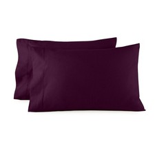 Organic Cotton Flannel Pillow Case Set Queen, Aubergine 