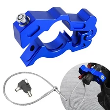 Blue Motorcycle Handlebar Lock Anti Theft Heavy Duty Brake Lock with Helmet Lock