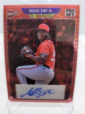 2026 Leaf Pro Set Miguel Sime Jr. Auto 1989 Base Red Lazer Laser 1/1 Color Match