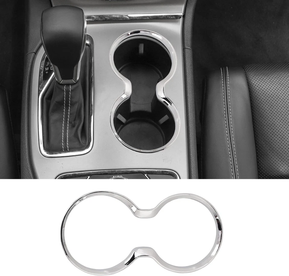 Customizable Jeep Grand Cherokee Cup Holder Trim - Fits 2011-2021 Models, Chrome Foto 3 de 4