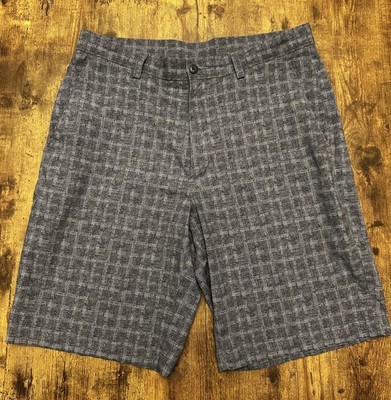 PGA Tour Pro Series Men's 32 Plaid Golf Shorts Grey
