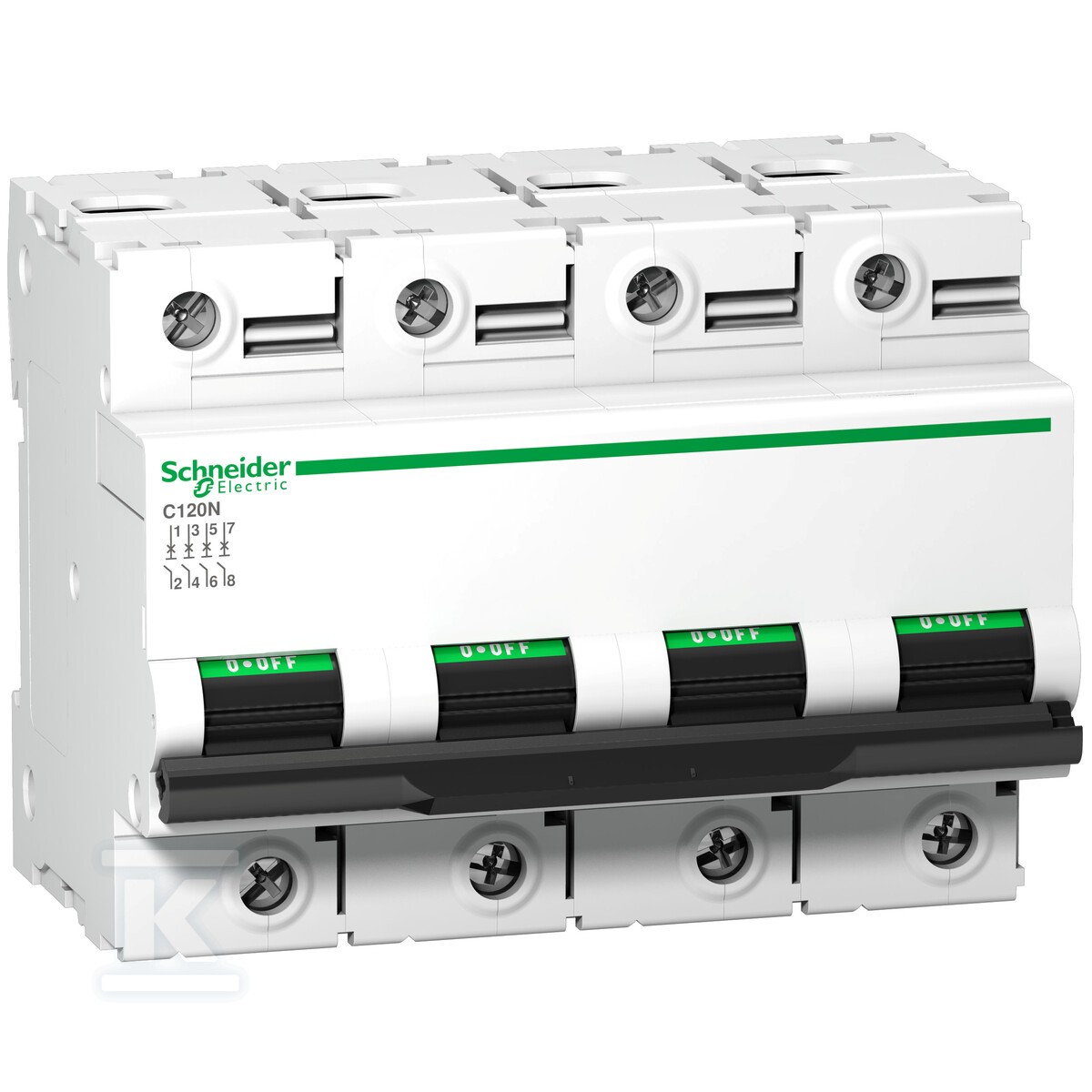 Schneider Electric A9N18372 C120N Automatic Magnetic Thermal Switch, 4P, 80A, Curve C, 73 mm x 108 mm x 81 mm, White - Image 2