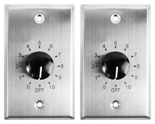 (2) Rockville VOL7035 35w 70v Stainless Wall Volume Control Zone Controllers